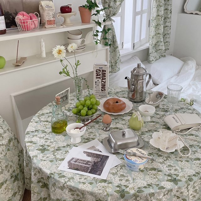 메종드 플라워 방수 식탁보 테이블보 사각 원형 홈카페 테이블커버 파티 카페 95X110