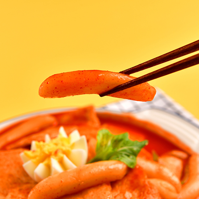떡볶이 밀키트 밀떡 즉석 캠핑 요리 간식 4인분(2인분 씩 개별포장) 매콤 어묵 400g - 상세 이미지 3