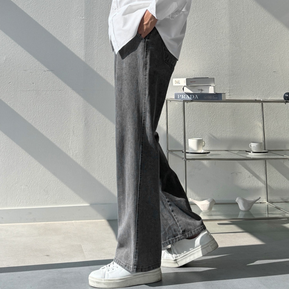 1+1 남자 키인 봄 가을 사계절 세미와이드 올밴딩 데님