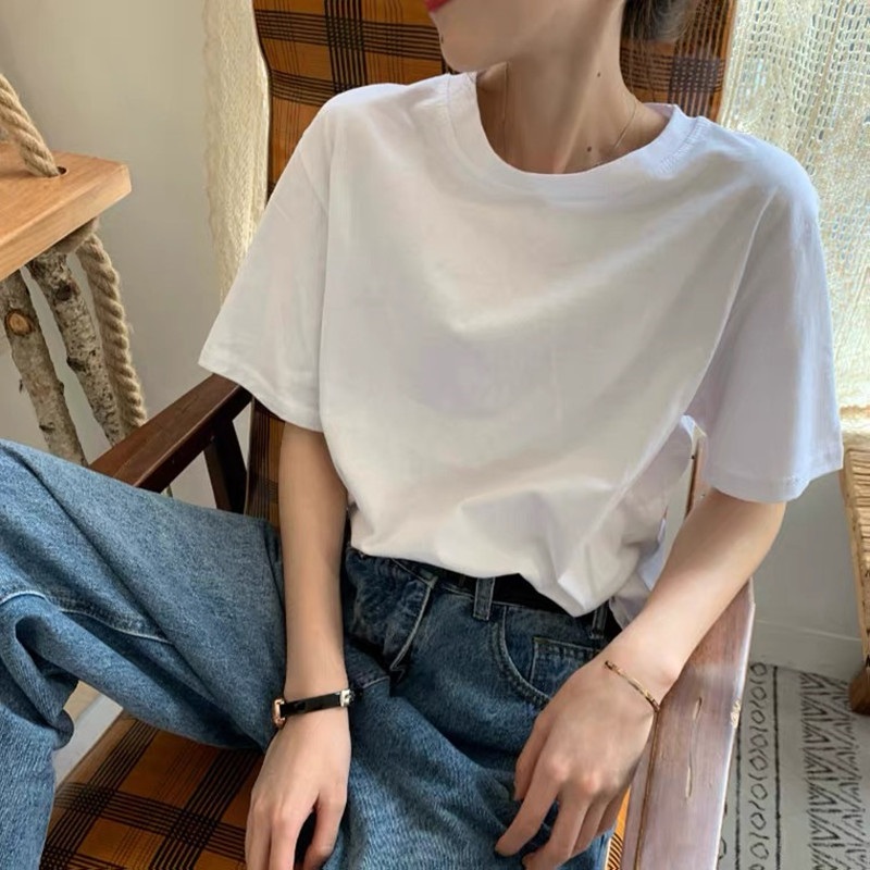 남규리 반팔 티셔츠 인스타그램 화이트 캐주얼 의상 옷 패션 - 상품 이미지