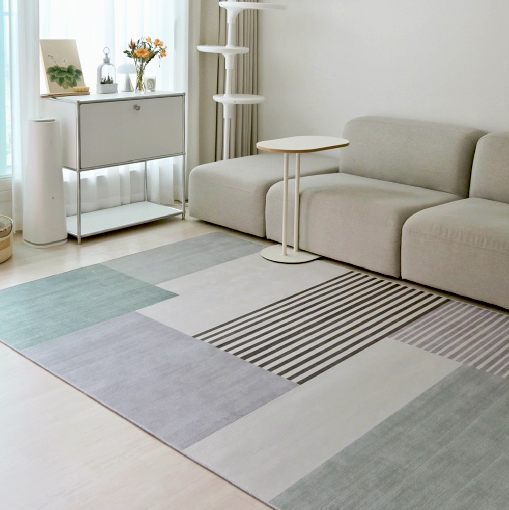 [에모프] 스트라이프 러그 카페트 양탄자 미니러그 의자매트 140x200