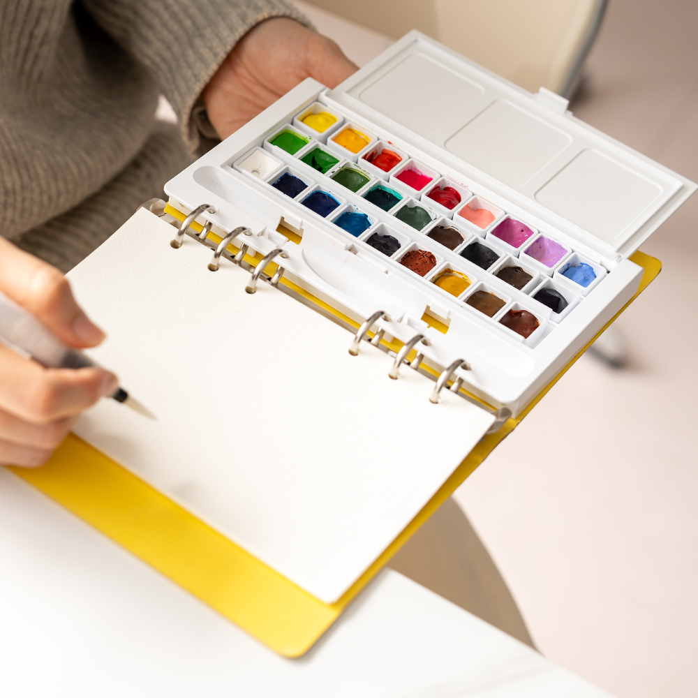 휴대용 미니 수채화 팔레트 어반스케치 파레트 작은 물감 스케치 풀팬 하프팬 파렛트 이미지 6