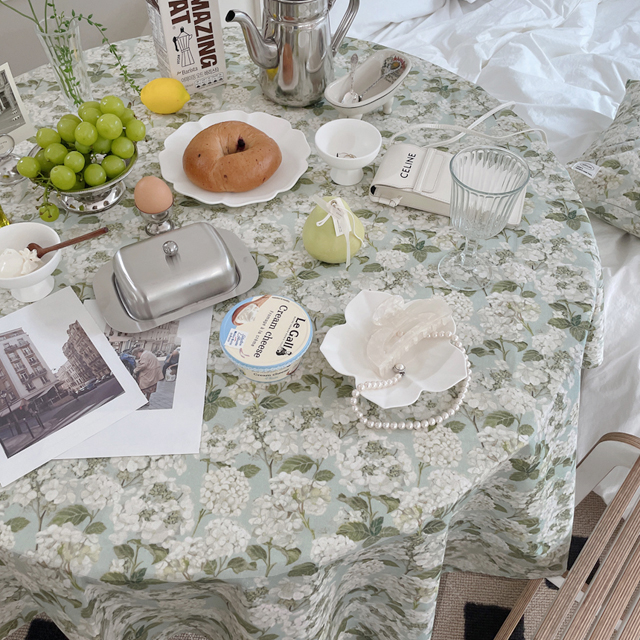 메종드 플라워 방수 식탁보 테이블보 사각 원형 홈카페 테이블커버 파티 카페 95X110