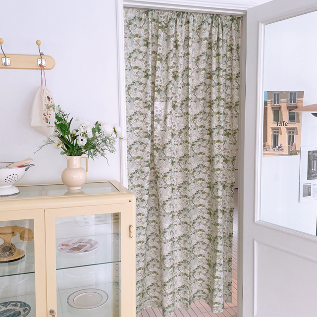 메종드 플라워 커튼 프렌치 거실 주방 베란다 가리개 가림막 창문 바란스 120cm이하