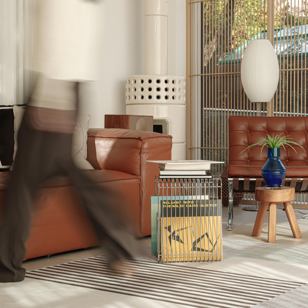 [에모프] 스트라이프 러그 카페트 양탄자 미니러그 의자매트 140x200