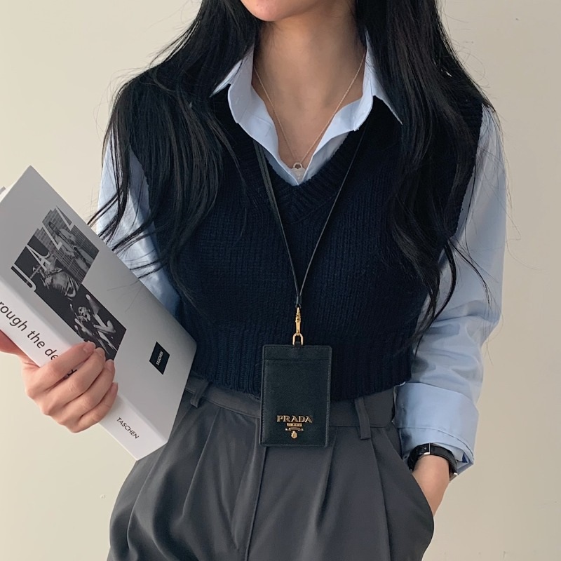 에스파 윈터 니트 조끼 인스타그램 데일리 레이어드 의상 옷 패션 - 상세 이미지 3