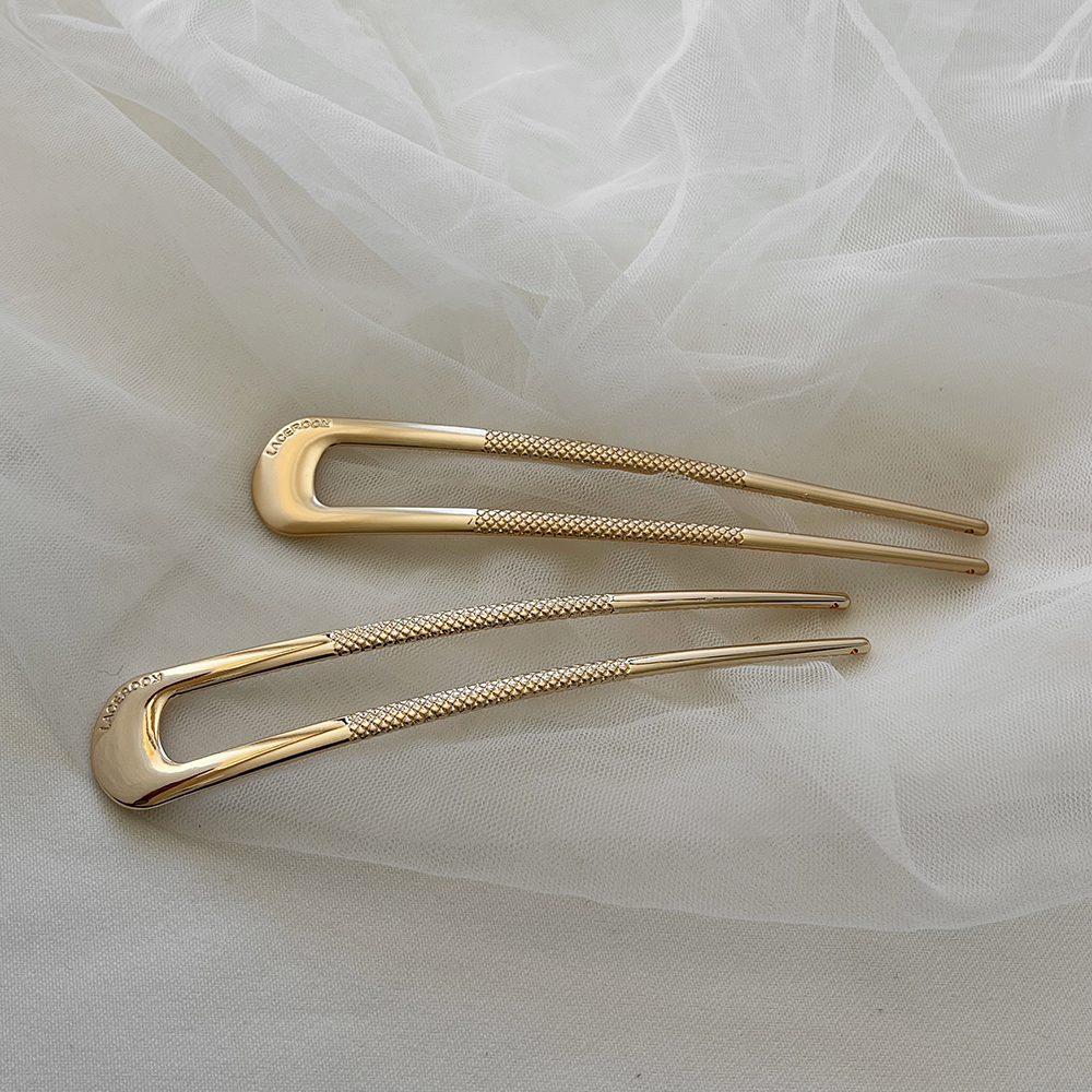 u자 메탈 비녀 13cm 뒤꽂이 헤어 머리 올림머리 핀