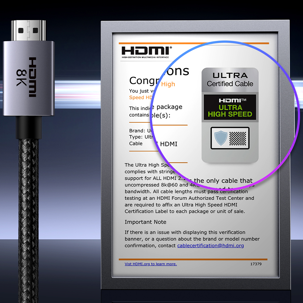 유그린 프리미엄 8K 60Hz HDMI V2.1 UCC 인증 케이블 HD171 - 상세 이미지 3