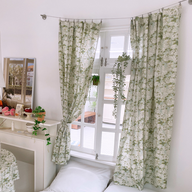 메종드 플라워 커튼 프렌치 거실 주방 베란다 가리개 가림막 창문 바란스 120cm이하