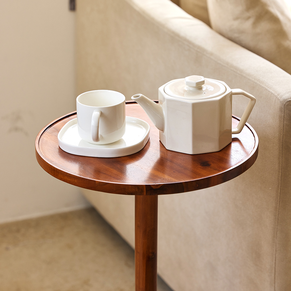 라운드 원목 사이드테이블 티테이블 감성 협탁 소파 침대 책상