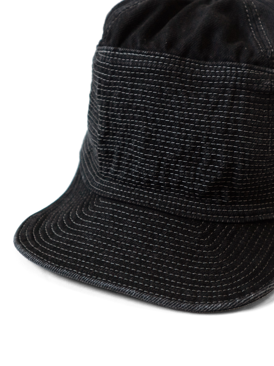 캐피탈 KAPITAL 11.5oz 블랙x블랙 데님 캡 모자 블랙 - 상세 이미지 5