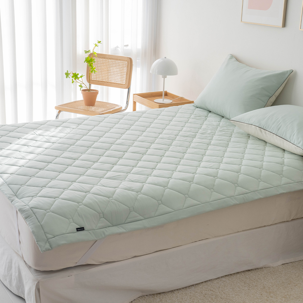 고정밴드침대패드 순면 무지 마리 심플 슈퍼싱글 퀸 킹 논슬립 침대패드