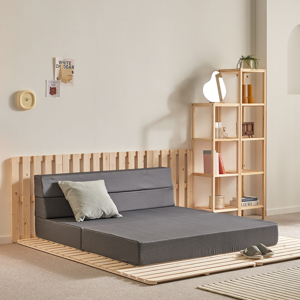 허리에 좋은 세인트블랑 4단 황토HR스펀지 접이식 매트리스 쇼파베드 18cm 싱글