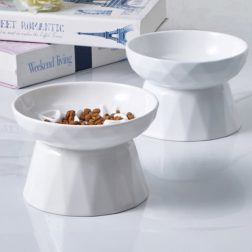 고양이 슬로우 식기 고양이 밥그릇 물그릇 세트 급체 방지 그릇