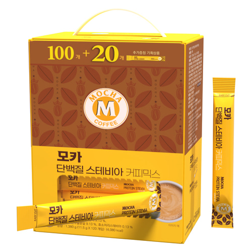 [당일출고] 모카 단백 스테비아 커피믹스 단백질, 120개입, 1개