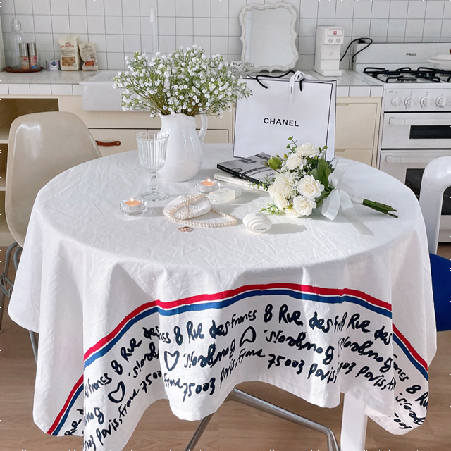 블루라인 방수 식탁보 테이블보 사각 백일 돌상 홈파티 카페 캠핑 맞춤제작 95X115