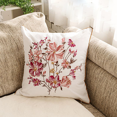 마벨로제 플라워 자수 쿠션 소파 쿠션 커버 거실 침실 쇼파 쿠션
