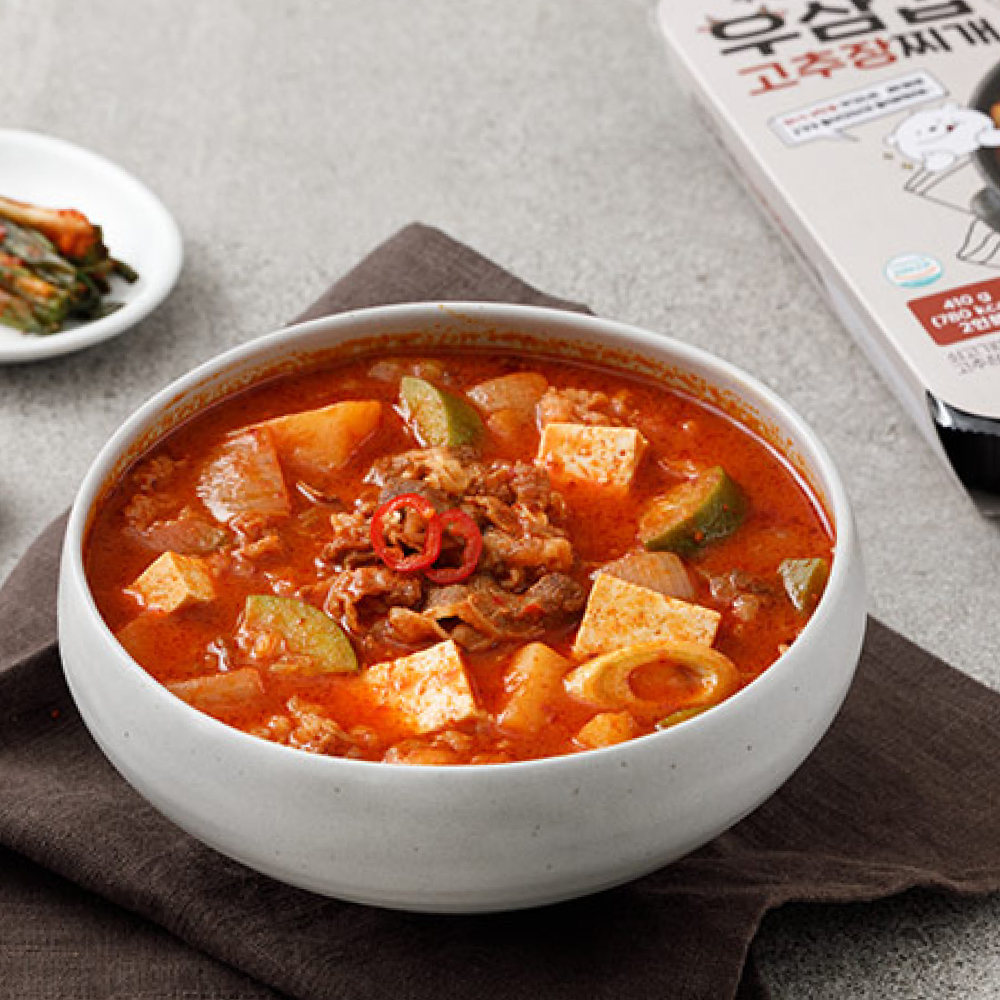 [푸딩팩토리] 우삼겹 고추장찌개 410g x 2개 가정식 국물요리 한끼요리 간편조리 - 상세 이미지 2