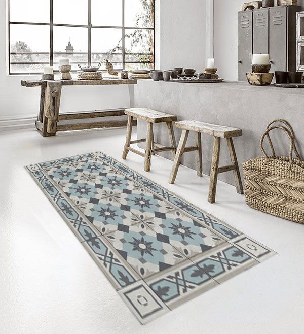 베이자플로우 PVC 암스테르담 러그 - 라이트블루 120 x 195 cm