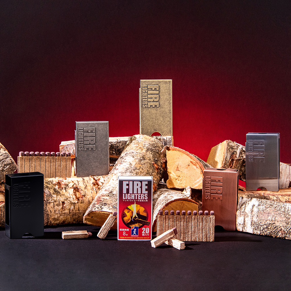 파이어라이터스 착화제 20개입 케이스 세트 캠핑 성냥 불쏘시개 장작 숯 점화제