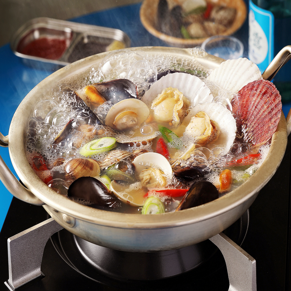 푸딩팩토리 술찜용 모듬조개탕 370g 밀키트 특제소스 소주안주 국물요리 손질조개 캠핑요리 홈술 포차 - 상품 이미지