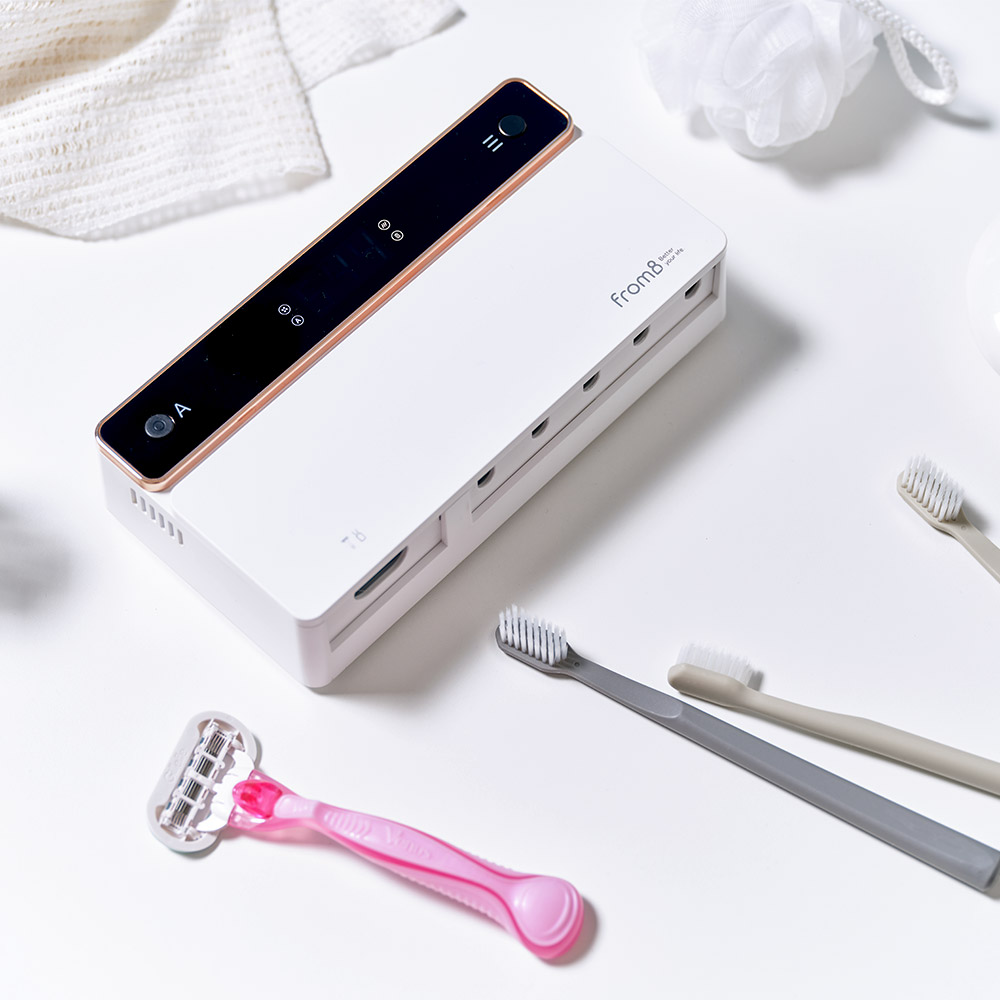 [벽걸이+유무선] 프롬비 UV-C 바람건조 자동 가정용 칫솔살균기 FD229 프리미엄 화이트