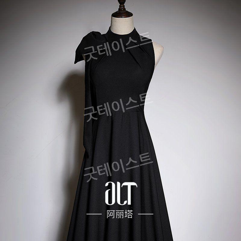 바이올린 연주복 피아노 연주회 드레스 결혼식 피로연 합창단 검은색 S - 상세 이미지 4