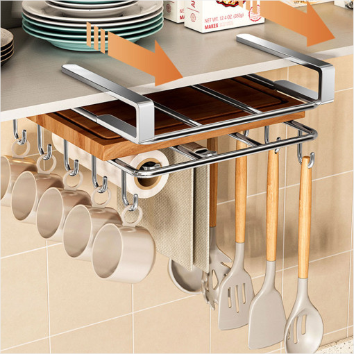 3in1 무타공 행주걸이 도마거치대 컵 걸이 정리대 조리도구 키친타올 걸이