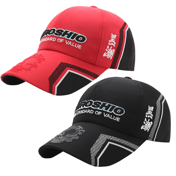 쿠로시오 VZ888-RD BK 3레이어 모자 낚시 블랙 레드 발수 방수 볼캡 - 상품 이미지