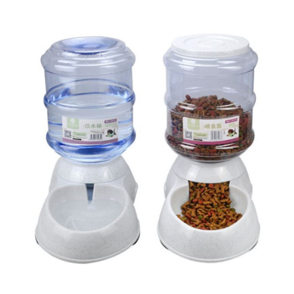 3.5L 회전잠금형 물통 3.5리터 강아지 밥그릇 고양이 밥통 애견 급식기 급수기 대용량 사료통