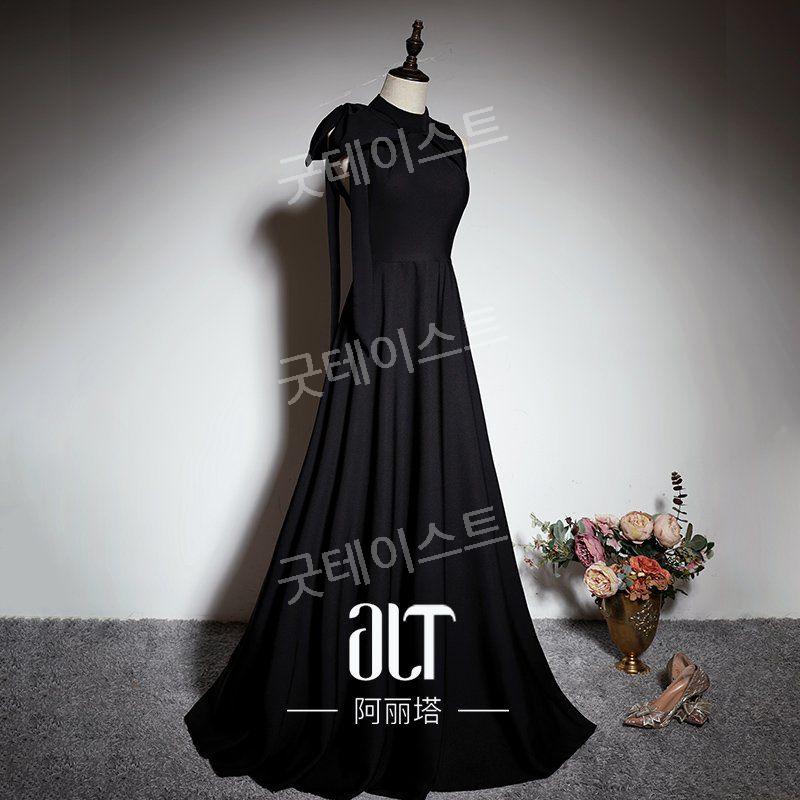 바이올린 연주복 피아노 연주회 드레스 결혼식 피로연 합창단 검은색 S - 상세 이미지 3