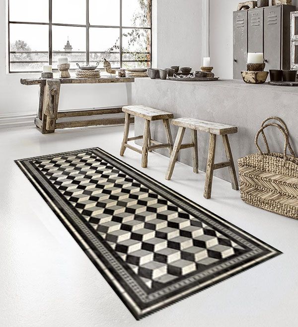 베이자플로우 PVC 러그 - 바우하우스 실버 120 x 195 cm