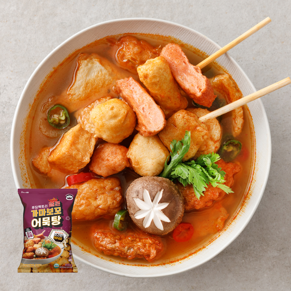 [푸딩팩토리] 얼큰 가마보꼬 어묵탕 340g 꼬치어묵 오뎅탕 집들이오뎅탕 캠핑국물요리 - 상품 이미지