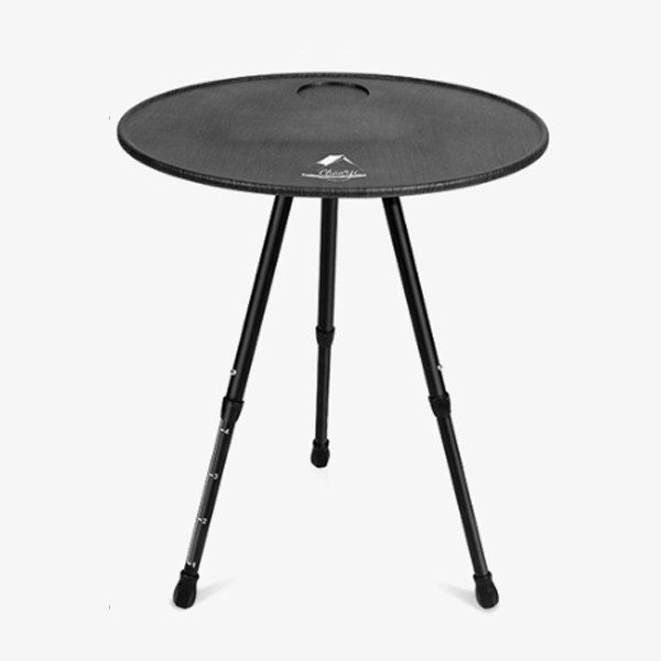 초경량 원형 테이블 블랙 접이식 휴대용 폴딩 캠핑 사이드 알루미늄 철제 높이 길이 조절 초경량 쉘프 받침대 선반