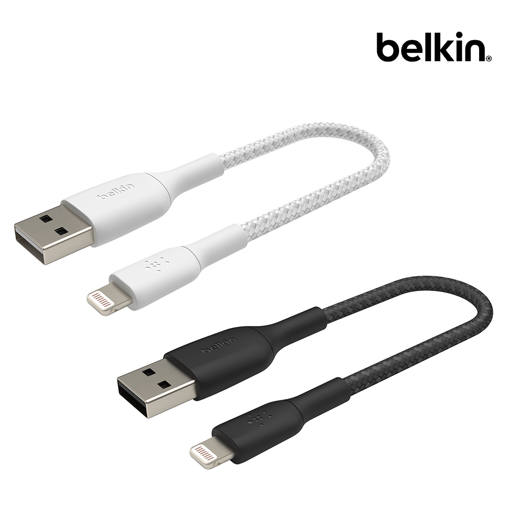 벨킨 부스트업 브레이디드 라이트닝 페브릭 아이폰 충전 케이블 15CM CAA002bt0M 아이폰14 13 12 SE3 11 XS 8 에어팟 프로 호환 보조배터리 아이폰케이블 - 메인 이미지
