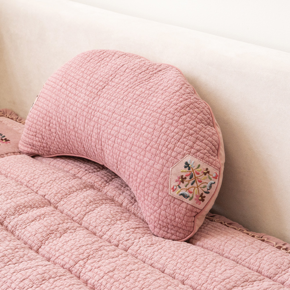 마벨로제 엘런 자수 쿠션커버 반달 메밀 쿠션 46x20