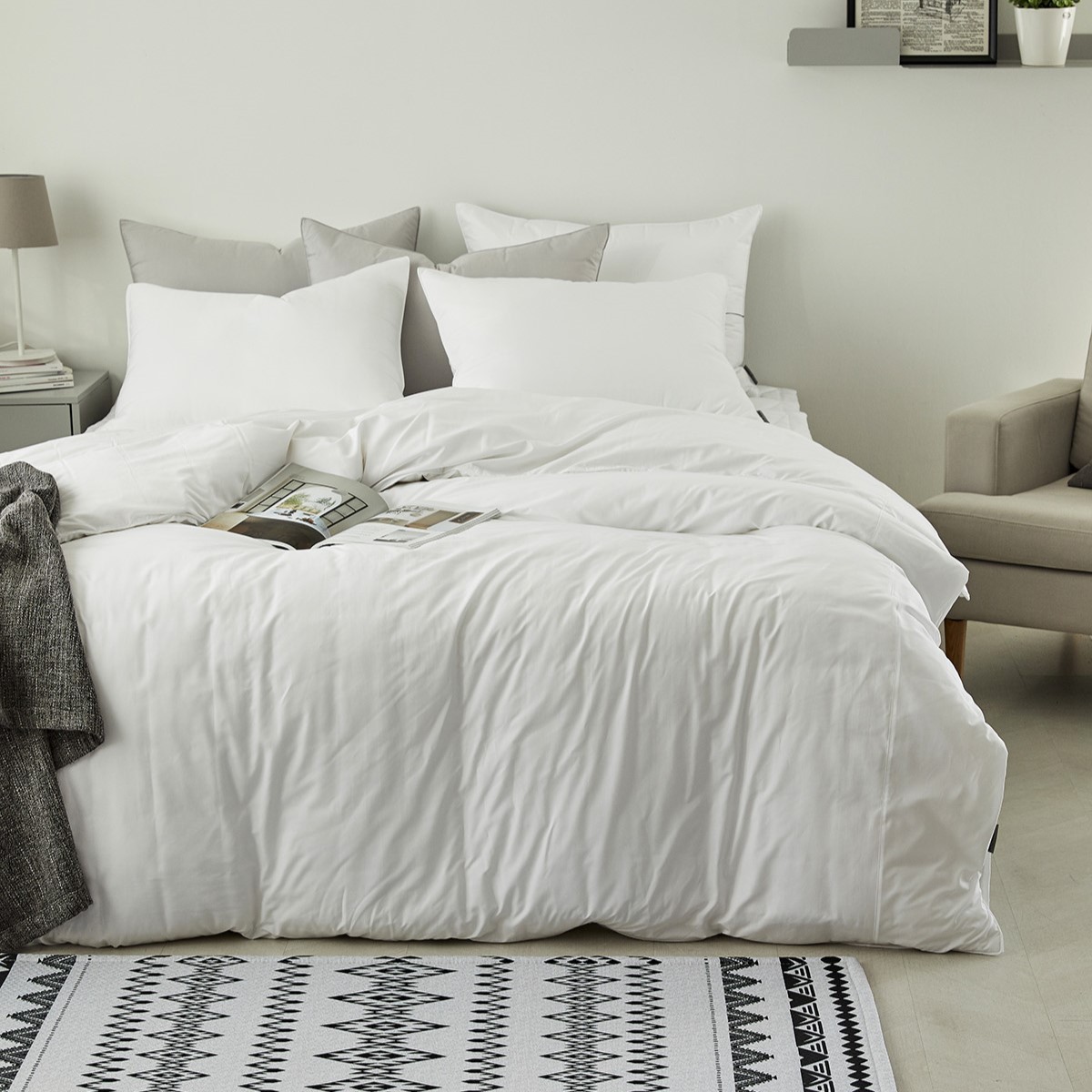 호텔침구 모달이불세트 겨울 알러지케어 사계절 신혼 화이트 이불세트 Q