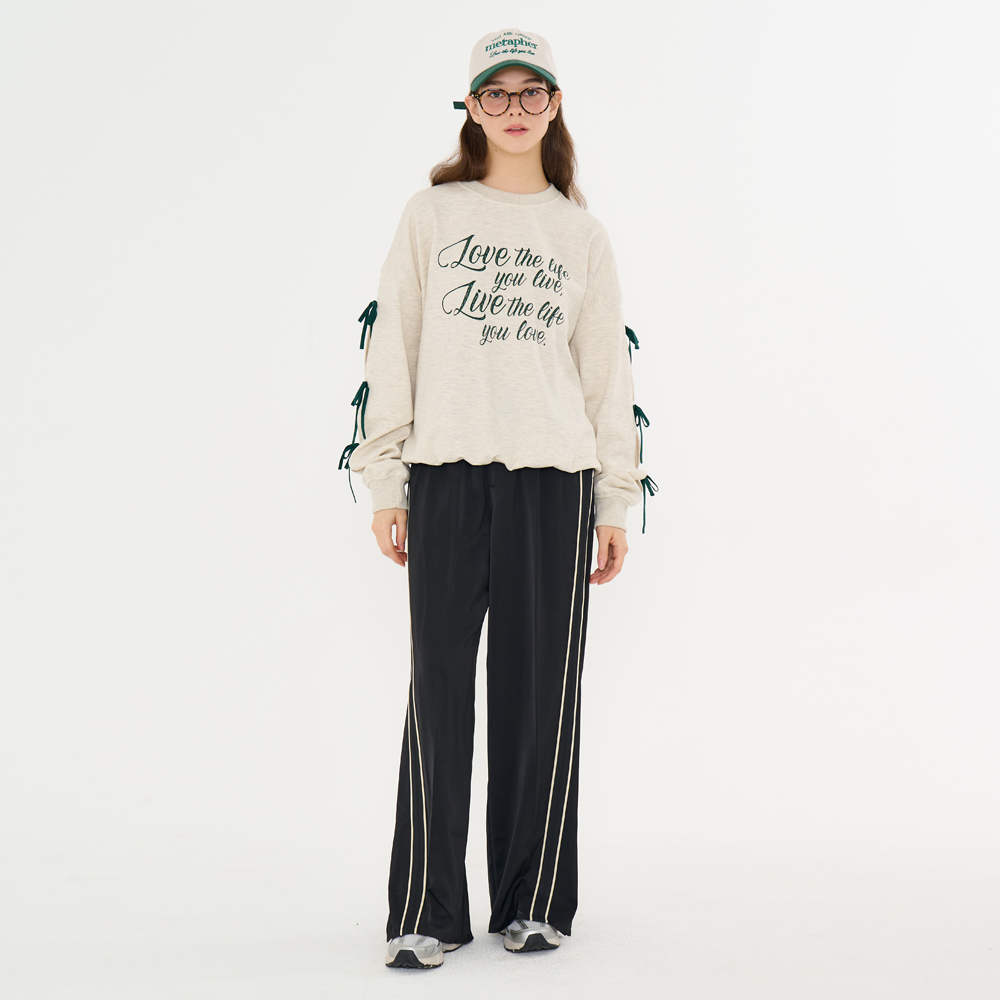 [메타퍼] 여성 와이드 팬츠 슬랙스 밴딩 팬츠 슬랙스 바지 블랙 - 상세 이미지 2