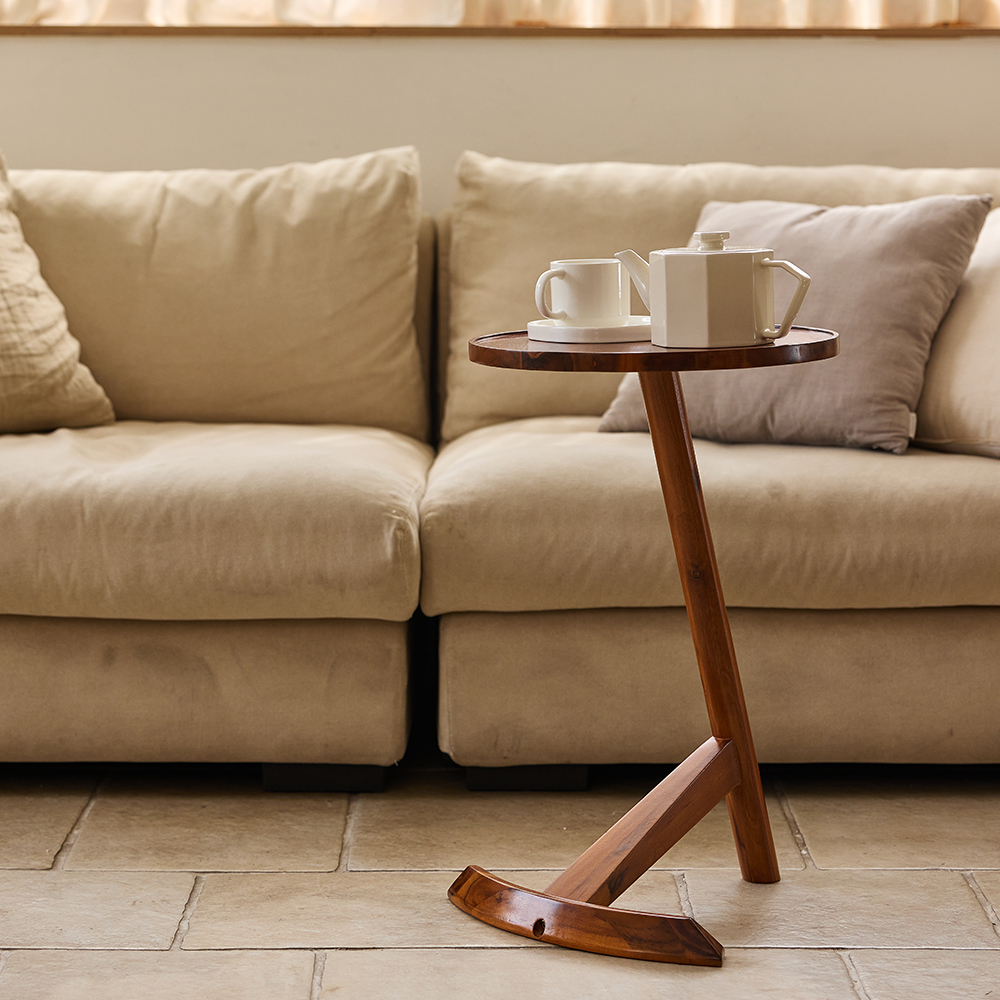 라운드 원목 사이드테이블 티테이블 감성 협탁 소파 침대 책상