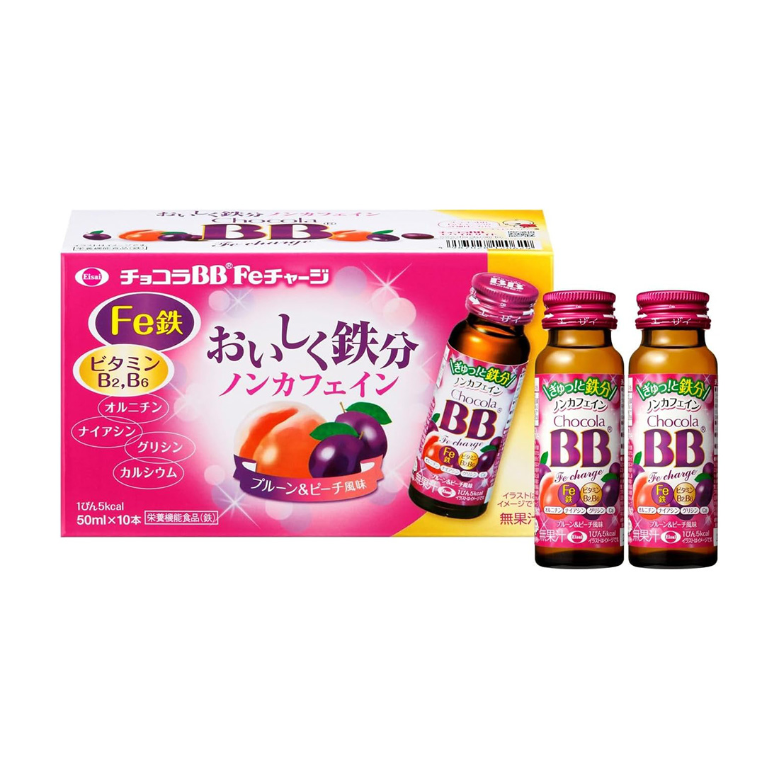 쇼콜라비비 Fe차지 드링크 50ml 10개입 Chocola BB 일본직구 Fe철 비타민B2 B6