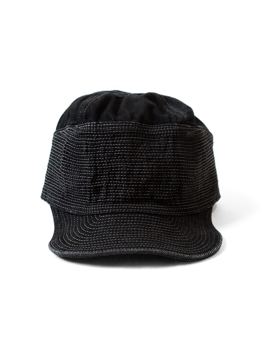 캐피탈 KAPITAL 11.5oz 블랙x블랙 데님 캡 모자 블랙 - 상세 이미지 2