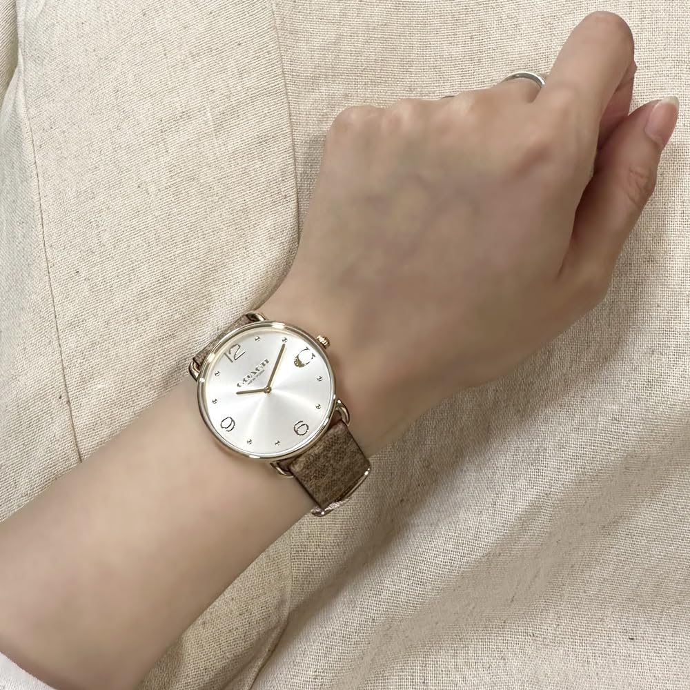 코치 COACH 시그니처 캔버스 가죽 밴드 손목 시계 36mm 14504205 - 상세 이미지 3