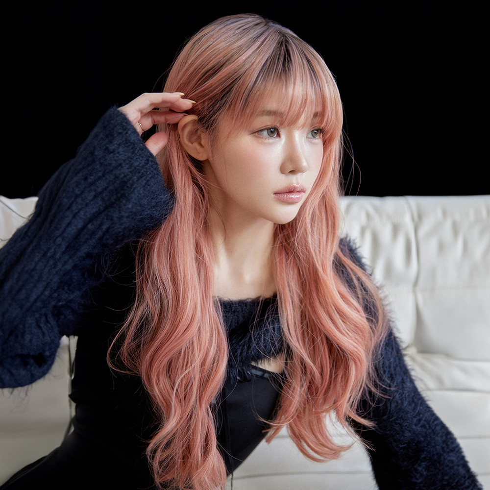 살롱 컬러 통가발 그레이스 펌 크리스티나 선셋 탈 레드 오렌지 코랄 애쉬 - 상세 이미지 4