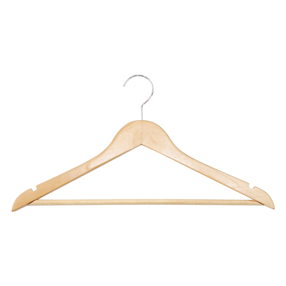 옷가게 업소 호텔용 나무 원목옷걸이 상하의 한벌걸이