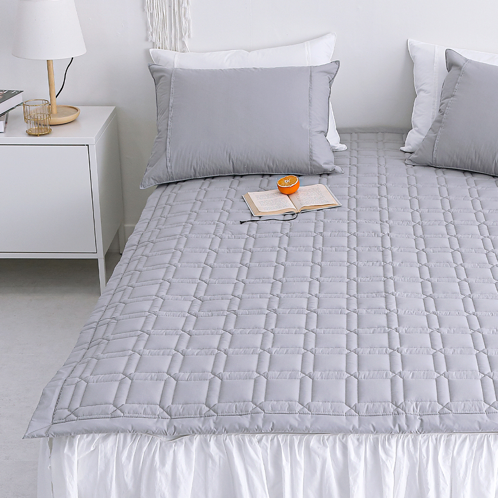 먼지없는 사계절 순면 고정밴드 침대패드 매트리스 까는 이불 패드 화이트 라지킹 K