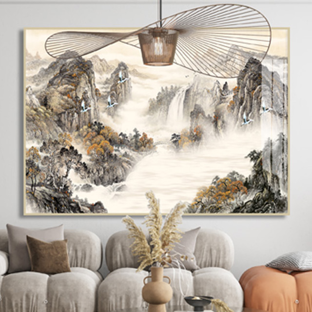 돈들어오는 산수화 그림 대형 액자 거실 안방 풍수 인테리어 집들이 부모님 개업 선물 - 상품 이미지