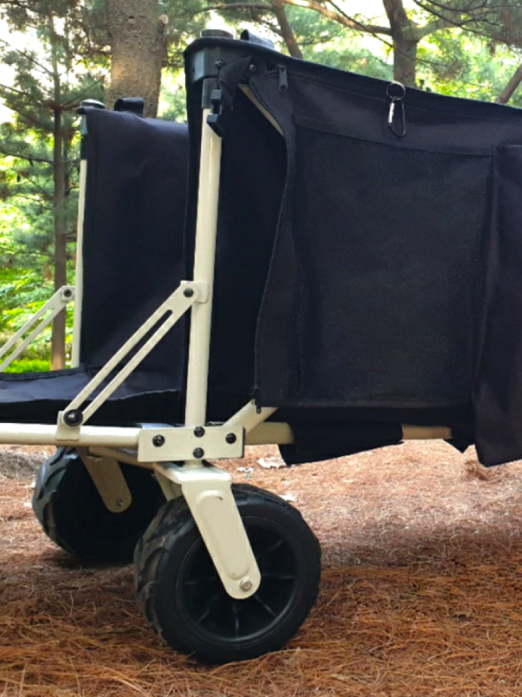 파파웨건 스포츠 울트라 내하중160KG 광폭바퀴 뒷문개방 브레이크 오프로드 낚시웨건 카트