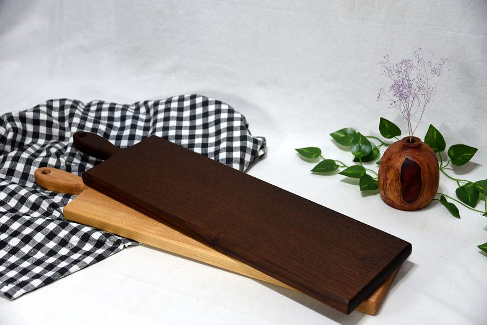 어린나무 월넛 메이플 플레이팅 도마 세트 이미지 6