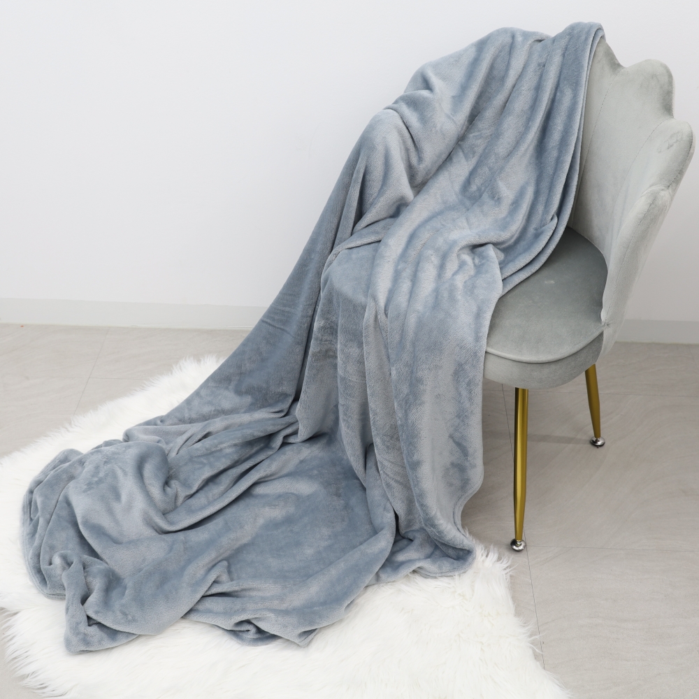 극세사 담요 150X200 캠핑 러그 얇은 이불 밍크 여름 대형 담요 무지 그레이
