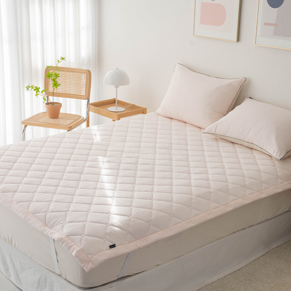 고정밴드침대패드 순면 무지 마리 심플 슈퍼싱글 퀸 킹 논슬립 침대패드